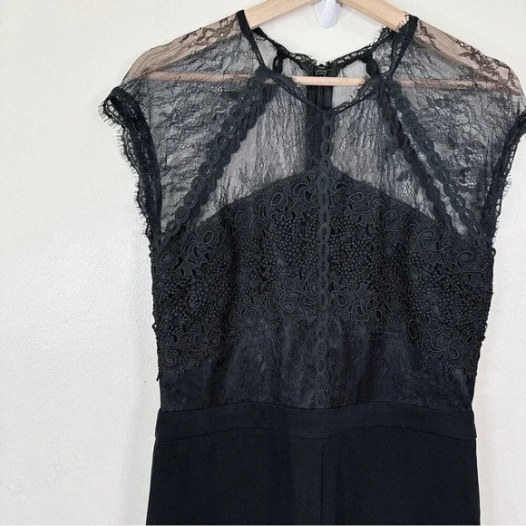 Harlyn Womens  Size Medium Black Lace Illusion Jumpsuit - Picture 5 of 15